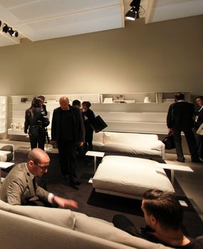 Interiors design stands and home architecture solutions at 2011 Salone del Mobile, international furnishing accessories exhibition in Milan, Italy.