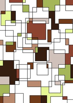 Illustrated brown and green retro background