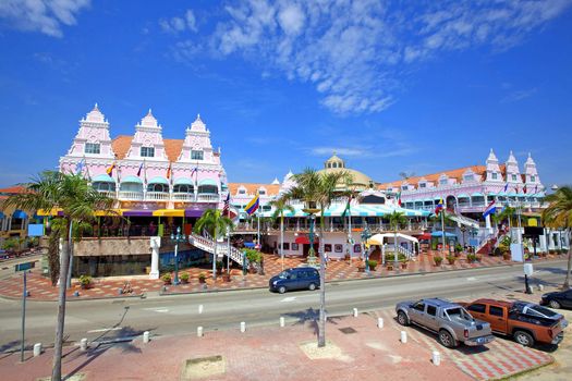 Daytime picture of Oranjestad, the capitol of Aruba