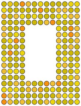 Illustrated Frame made of coloured dots over a white background