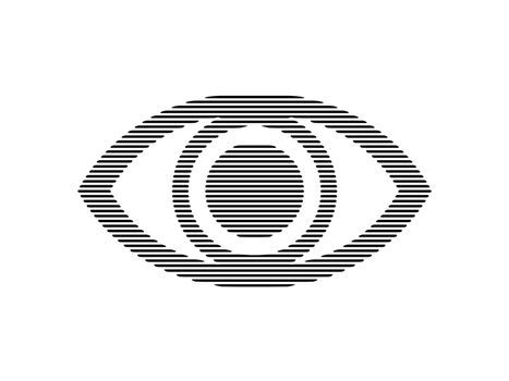 Monochrome eye made of rounded lines