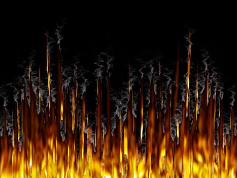 Illustration of fire burning from the bottom of the image