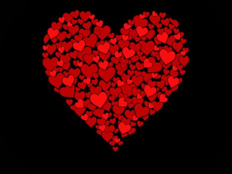 Heart made of smaller hearts