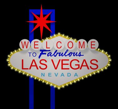 3D render of the sign Welcome to fabulous Las Vegas Nevada