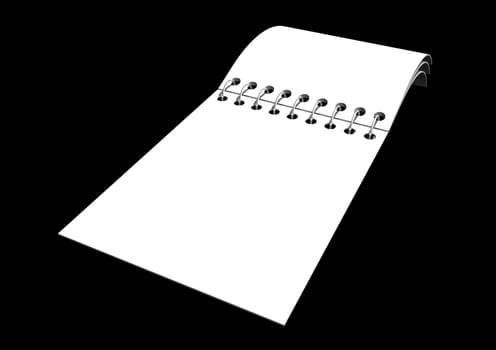 Illustrated notepad on a black background
