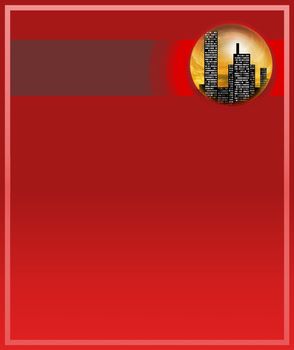 Illustrated template with a city icon