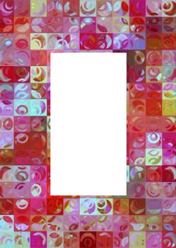 Retro frame of circles and squares