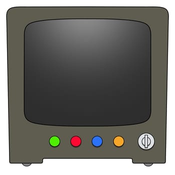 Illustrated Retro Television with blank screen