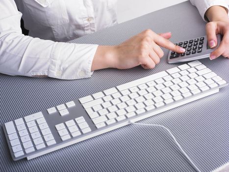 Woman in Business suit Analyzing data and plan