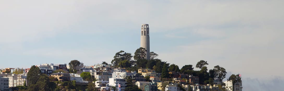 San Francisco Coit Tower on Telegraph Hill Panorama