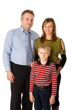 Happy Family with kid together isolated on white