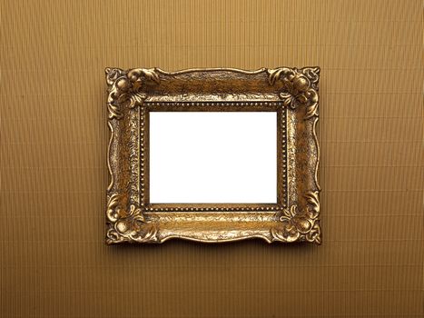 Old Picture Frame Isolated On White Background, Design Element