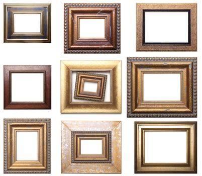 Group Of Pictures Frames Isolated On White Background, Design Element