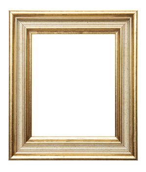 Old Picture Frame Isolated On White Background, Design Element