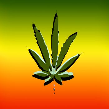 Computer designed illustration - marijuana leaf 