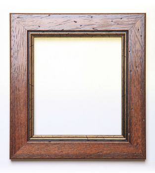 Shining wood Picture Frame Isolated On White Background, Design Element