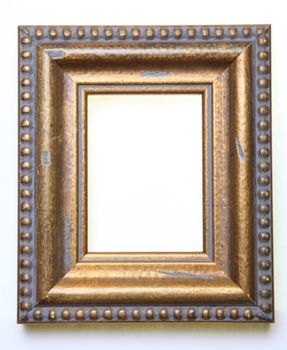 Old Picture Frame Isolated On White Background, Design Element