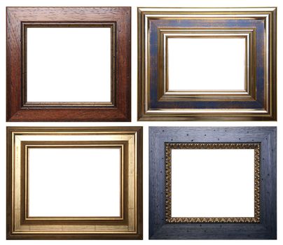 Group Of Picture Frame Isolated On White Background, Design Element