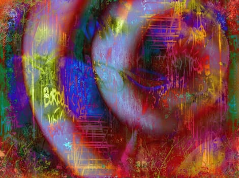 Computer designed colorful grunge background