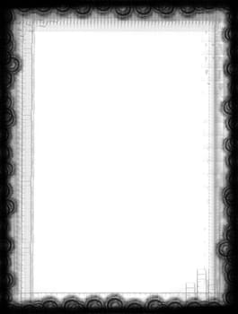 Computer designed grunge border over white