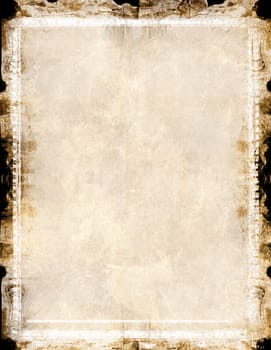 Computer designed grunge border and aged paper  background