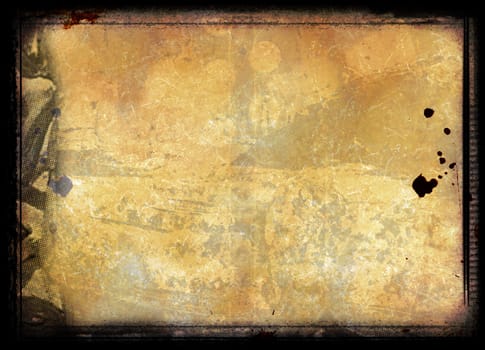 Computer designed grunge border and aged textured background