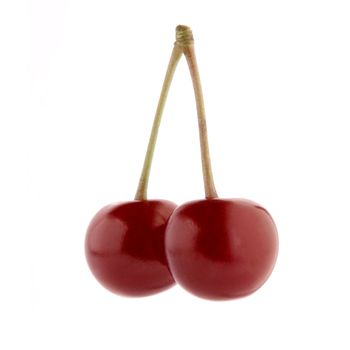 Two fruits of a fruit tree - a cherry