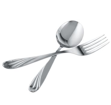 Set of kitchen object. The spoon, a fork Separately on a white background.