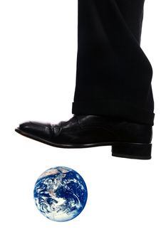 business foot walk over earth
