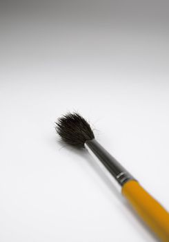 Paint brush on white papper