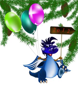 Dark blue dragon a symbol of new 2012 on east calendar