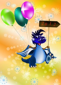 Dark blue dragon a symbol of new 2012 on east calendar