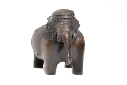 Copper Elephant figure isolated on white background 