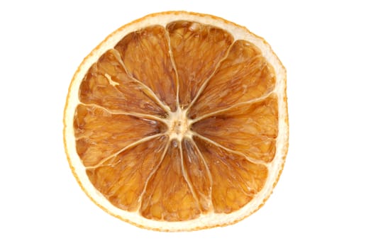 aromatic dried orange slices isolated on white background 