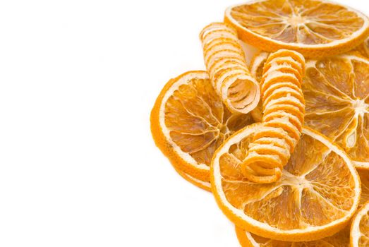 aromatic orange slices isolated on white background 