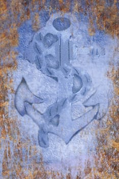 background with rusty anchor 