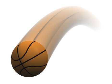 basketball  in movement on a white background