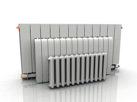 the radiator on a white background
