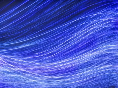 Dark blue blurry waves and white curved lines background
