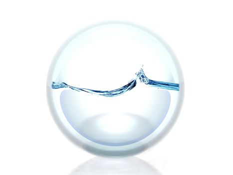 water in the glass bubble