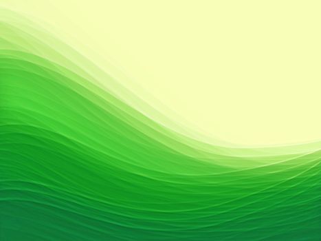 Green blurry waves and curved lines background
