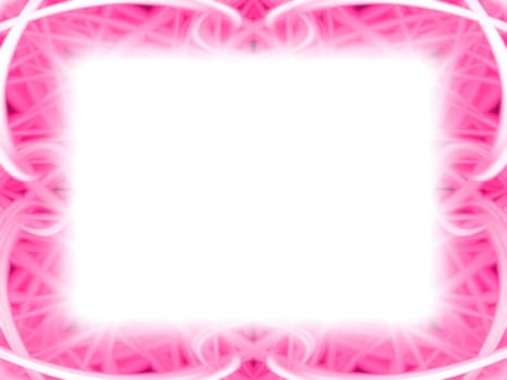 Curved pink frame with white background.