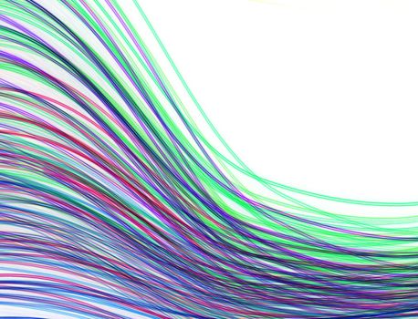 Abstract waved background with many color lines over white