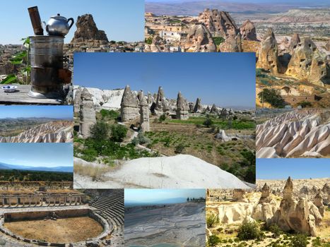 composition of images on Cappadocia in Turkey