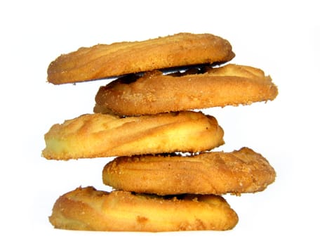 Stack of cookies isolated on white background