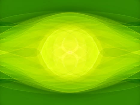 Green blurry waves and curved lines background