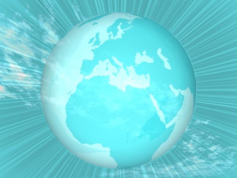 the blue Earth on blue background