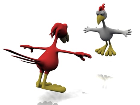 birds on a white background
