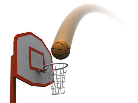 basketball mouvement on a white background