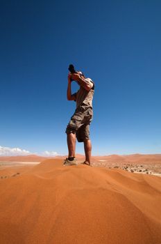 Photographer taking outdoor photos